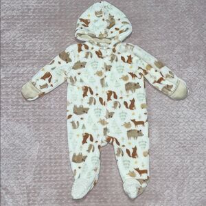 Chickpea Forest Animal Print Baby One Piece Coat